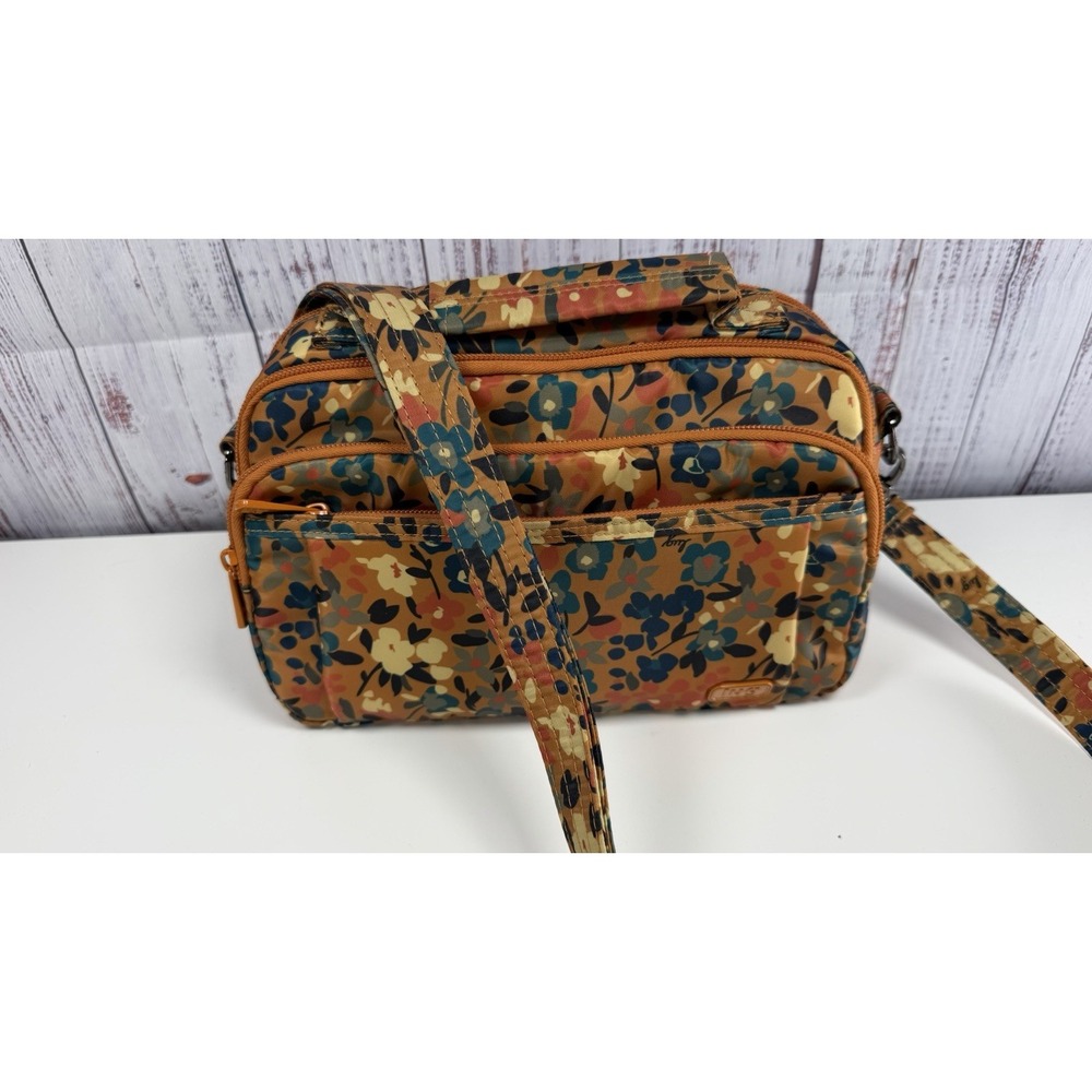 Lug SCOOP Crossbody Bag Floral Wildflower Amber Adjustable Strap Fall Colors